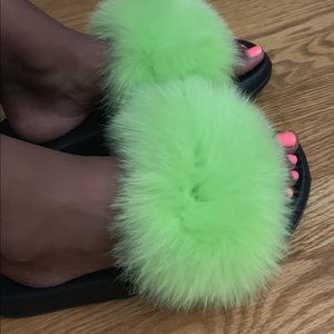 Neon green slides